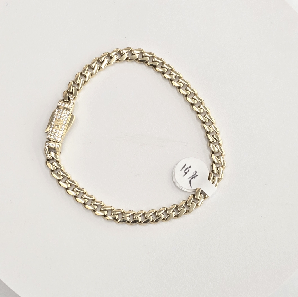 14kt Real Gold Monaco Style Bracelet 48mm 725 Inches